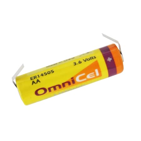 Omnicel ER14505 3.6V 2.4Ah AA Lithium Battery Tabs Sensors Detectors ER14505/T